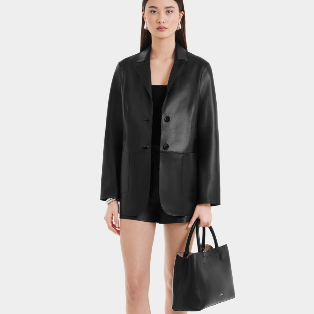 SWORD 6.6.44 Leather Blazer